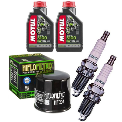 KAWASAKI KFX KSV 700 2003-2009 olej + filtr HF204 + świece-55630