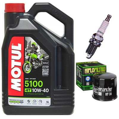 SUZUKI LT-A 400 F EIGER KINGQUAD 2002-2010 olej + filtr HF138 + świeca-55635