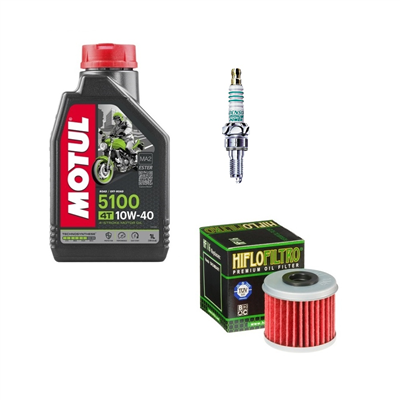HM MOTO 300 CRE-F X IE 4T 2008-2010 olej + filtr HF116 +  świeca-104066