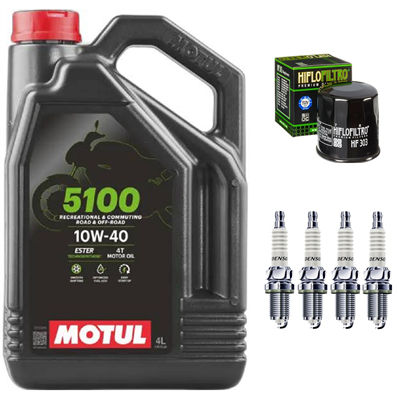 KAWASAKI Z800 ZR 800 800e 2013-2016 olej + filtr HF303 + świece-104820