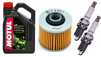 YAMAHA TRX 850 1995-2000 olej MOTUL 10W40 + filtr HF145 + świece X24EPR-U9-20053