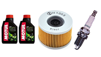 HONDA CB250 1975-1988 olej MOTUL 5100 10W40 + filtr HF111 + świeca W24ESR-U-20405