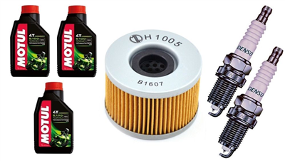 HONDA CB 450 S 1986-1990 olej MOTUL 5100 + filtr HF111 + świece X24ESR-U-20411