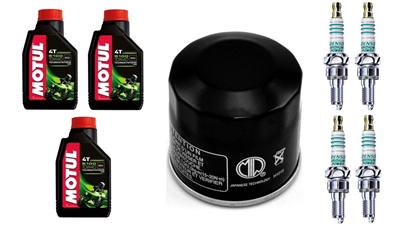 HONDA CBR 600 RR (PC37) 2003-2004 olej MOTUL + filtr HF204 + świece VUH27D-20422