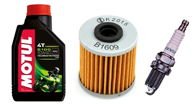 KAWASAKI KX-F KX 250 F 2009-2010 olej MOTUL + filtr HF207 + świeca U24ESR-N-20451