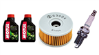SUZUKI GZ 250 MARAUDER 1999-2010 olej MOTUL + filtr HF136 + świeca X24ESR-U