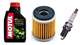 YAMAHA YZF-R 125 2008-2014 olej MOTUL 5100 + filtr HF141 + świeca U24ESR-N-20518