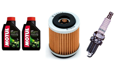 YAMAHA SR 125 1993-2003 olej MOTUL 5100 + filtr HF143 + świeca X24ESR-U-20524