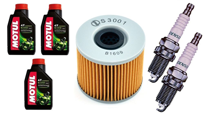 SUZUKI GS 400 B / C / E 1977-1979 olej MOTUL + filtr HF133 + świece W24ES-U-31393