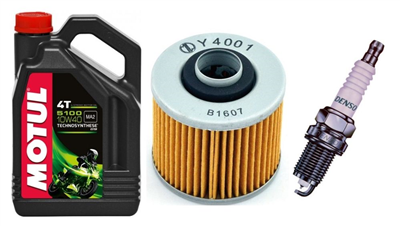 YAMAHA MT-03 660 2006-2013 olej MOTUL 5100 + filtr HF145 + świeca U22ESR-N-31710