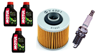 YAMAHA SZR 660 1996-1998 olej MOTUL 5100 + filtr HF145 + świeca X27EPR-U9-31711
