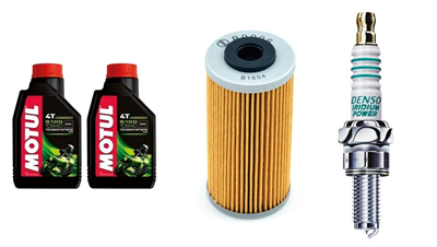 BMW G 450 X 2008-2012 olej MOTUL 5100 4T 10W40 + filtr HF611 + świeca IU27A-31723