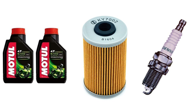 KYMCO 125 DINK / GRAND DINK 2001-2013 olej + filtr HF562 + świeca X22EPR-U9-31813