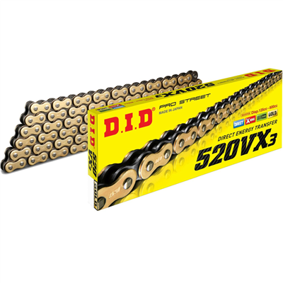 ZŁOTY ŁAŃCUCH NAPĘDOWY DID 520VX3 G&B 108 OGNIW-69916